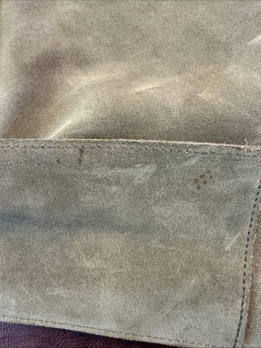 Vintage Banana Republic Olive Green Suede Messenger Bag - Picture 4 of 13